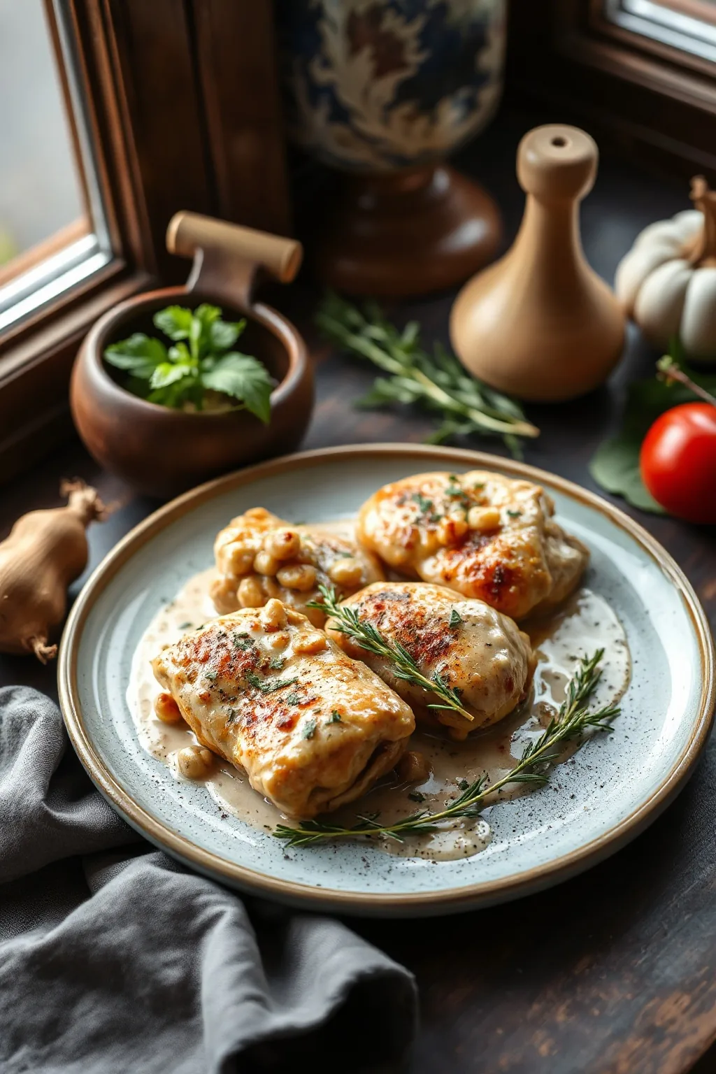 Creamy Garlic Chicken Thighs Recipe