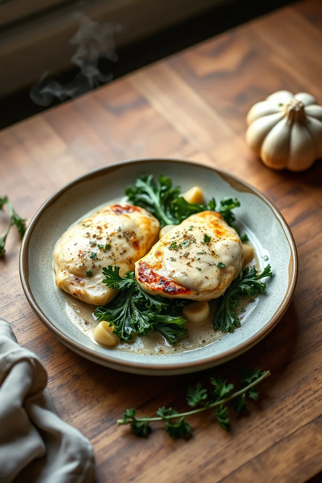 Creamy Garlic Chicken with Kale Recipe