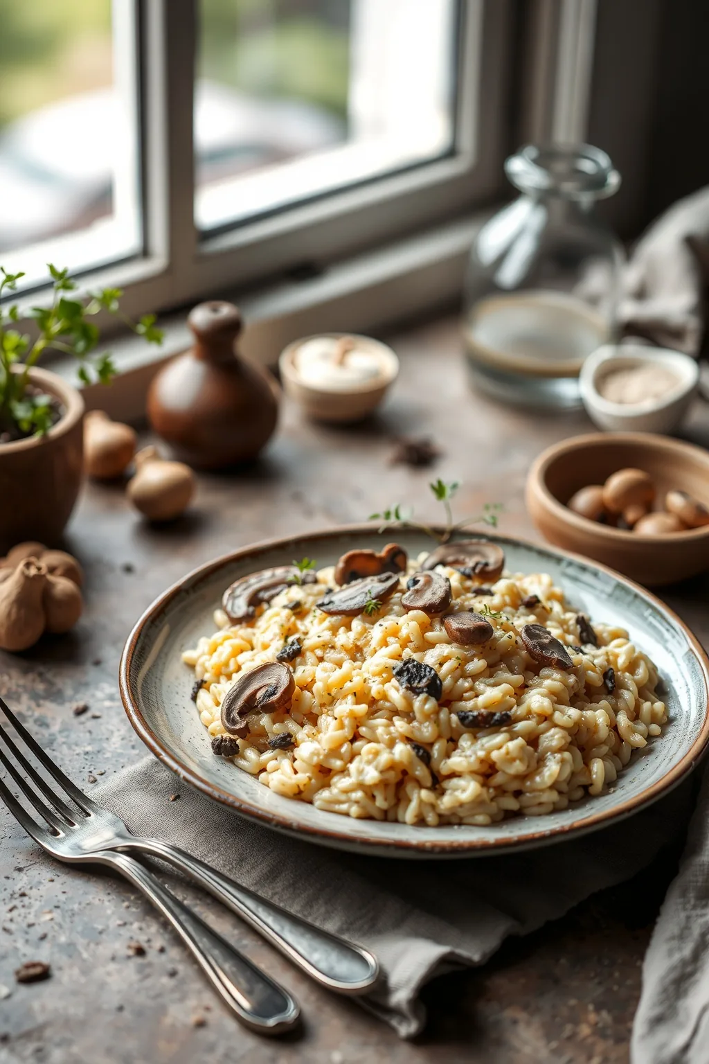 Easy Creamy Vegan Mushroom Risotto Recipe