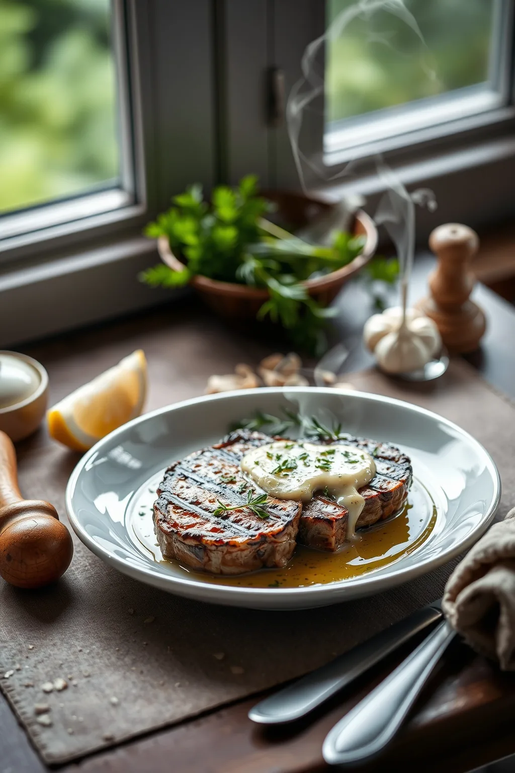 Grilled Garlic Butter Steak Recipe