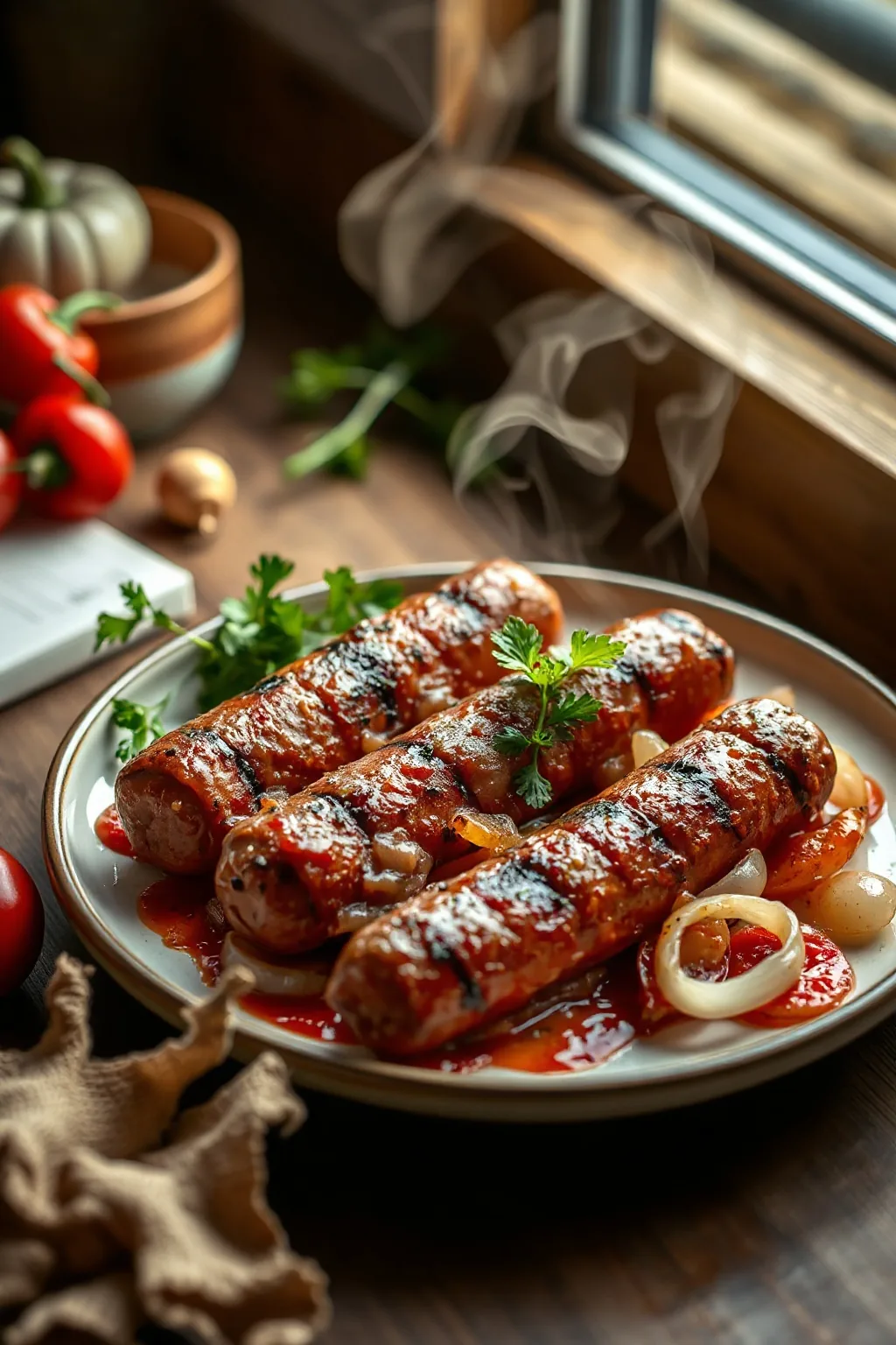Grilled Sausage Peppers and Onions Recipe