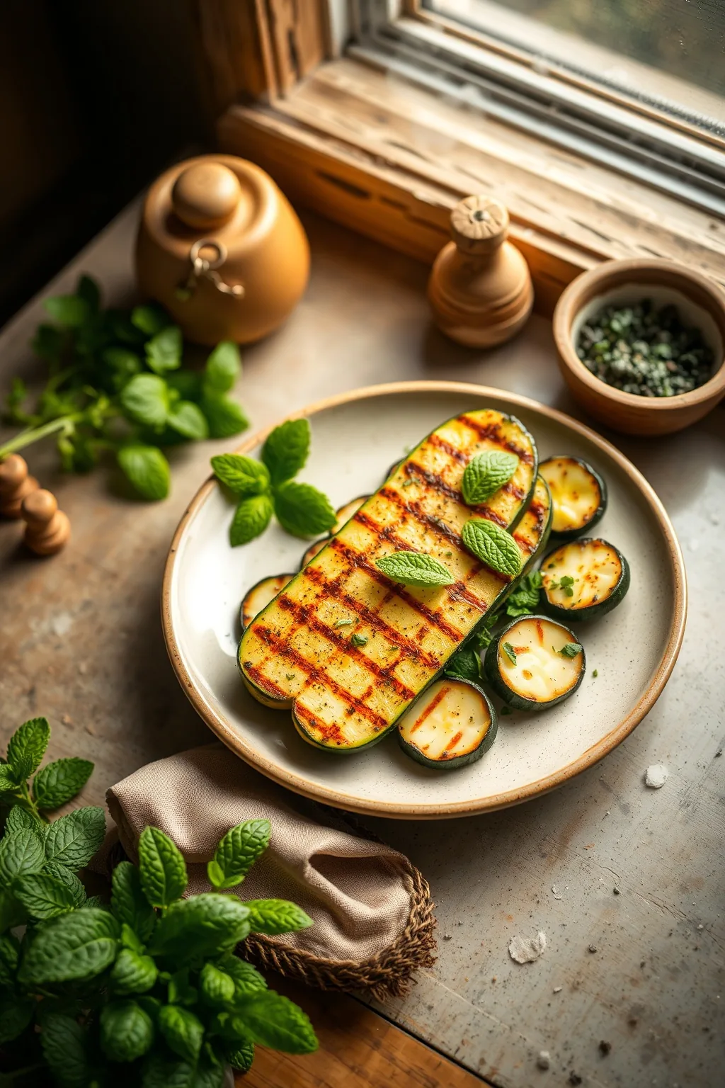 Grilled Zucchini and Mint Salad Recipe