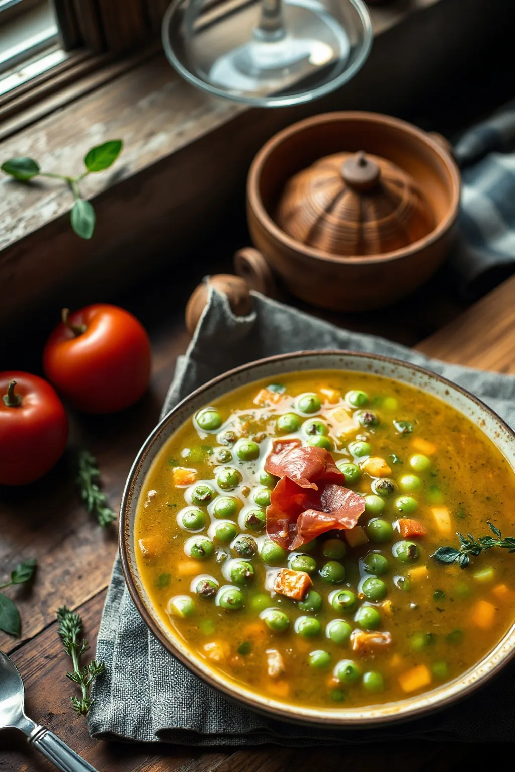 Italian Pea and Prosciutto Soup Recipe