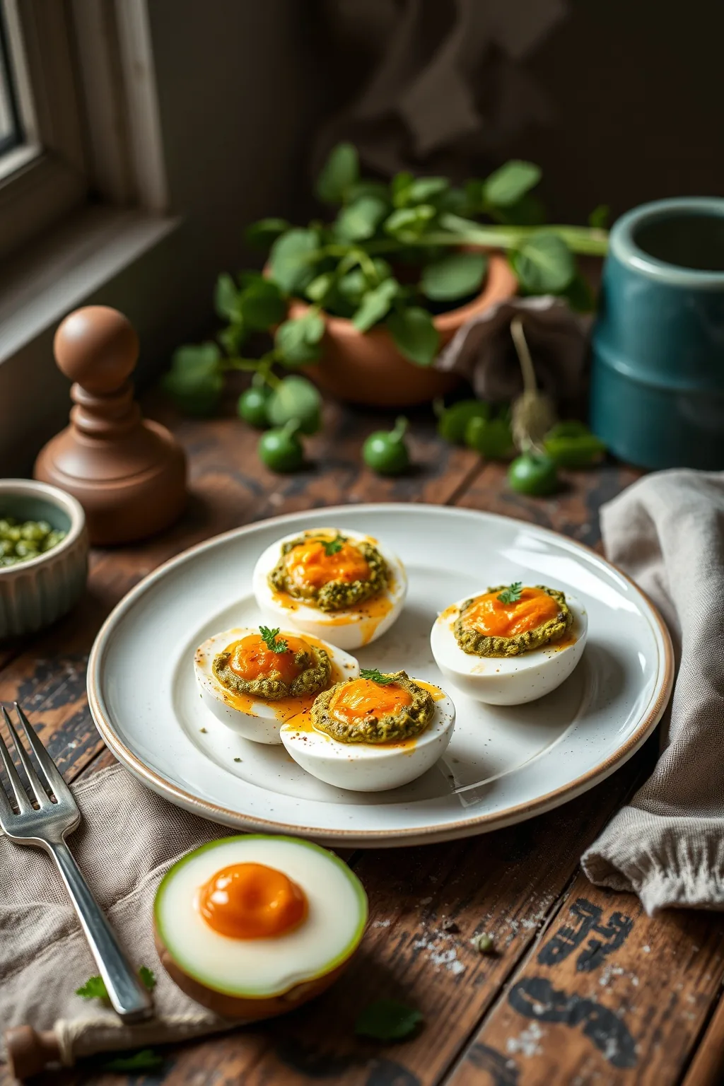 Italian Stuffed Eggs with Pesto Recipe