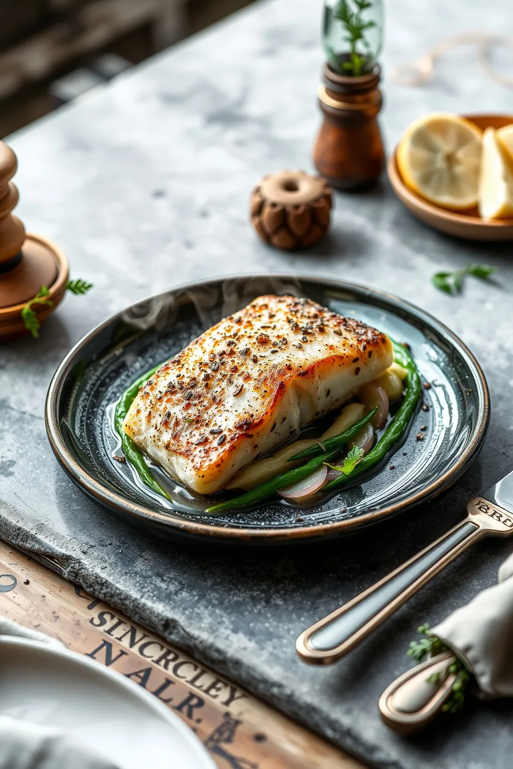 Pan Seared Sea Bass with Herbs Recipe